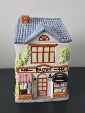 Vintage Ceramic Bakery House Cookie Jar